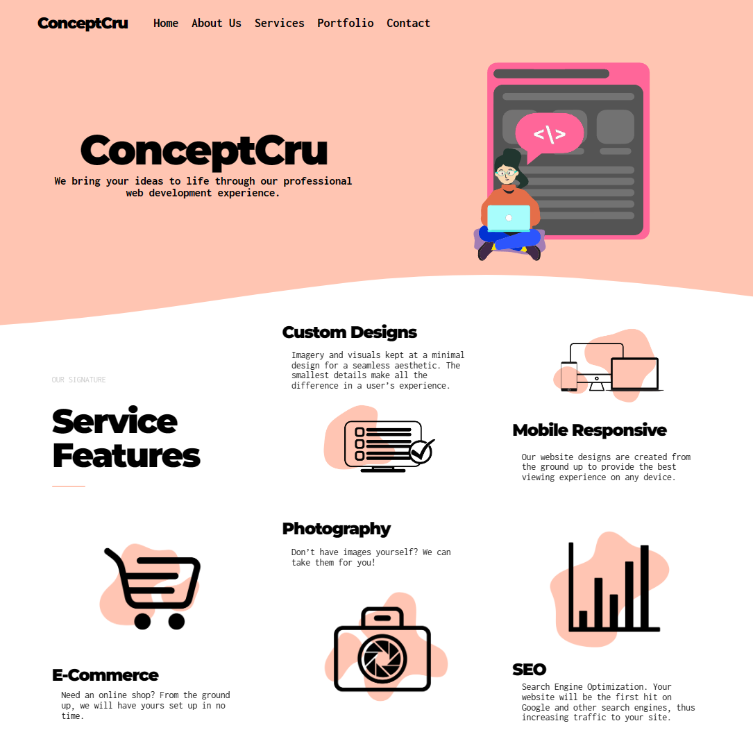 ConceptCru Website Design Showcase
